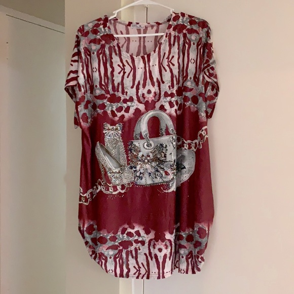 Red Fashion Top Size OS - NWOT - Picture 1 of 4